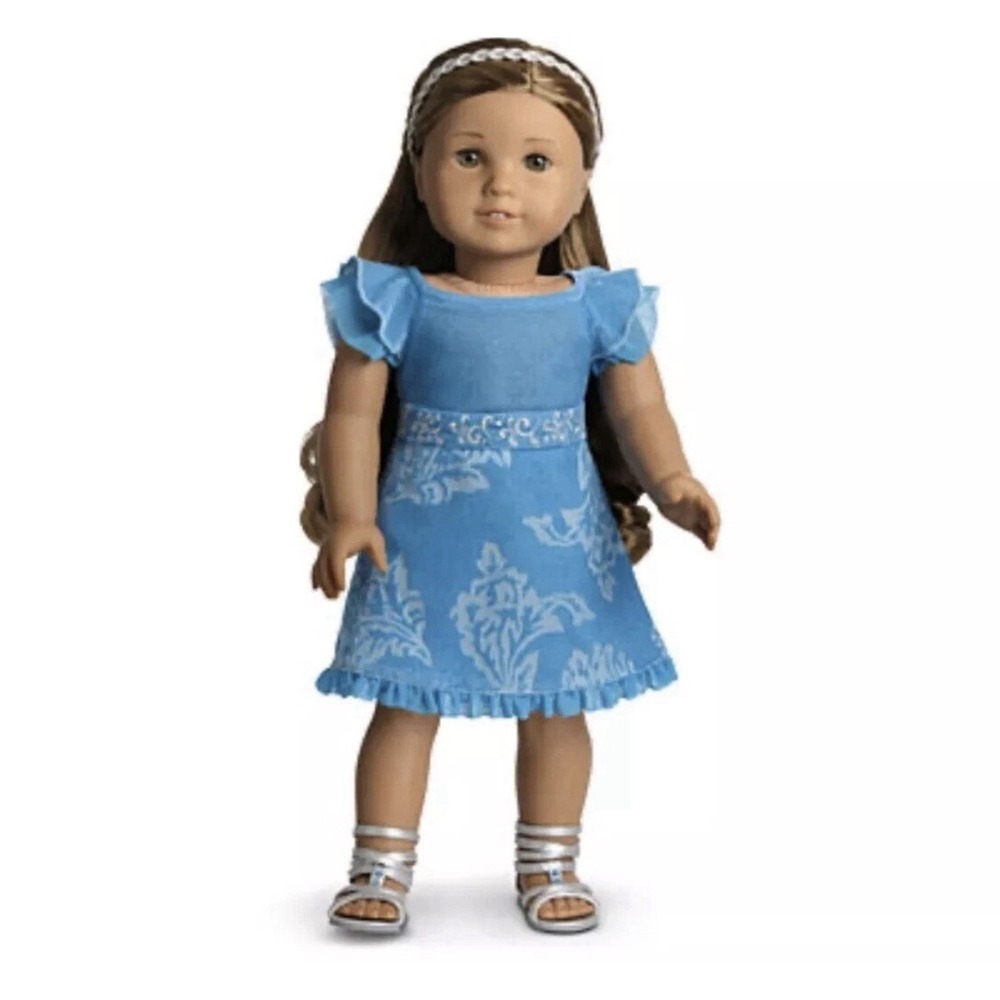 NIB American Girl Kanani Party Dress Outfit Retired Gold Shoes V3821-BF1A